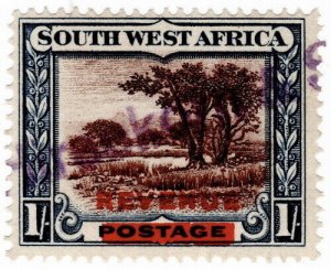 (I.B) South-West Africa Revenue : Duty Stamp 1/- (1938)