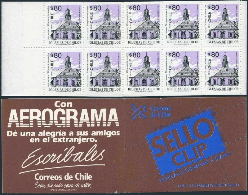 Chile 1093a booklet,MNH.Michel 1593 D/D MH. Church Quinchao,1994. 