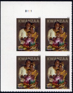 SC#5337 (50¢) Kwanzaa Plate Block: UL #B1111 (2018) SA