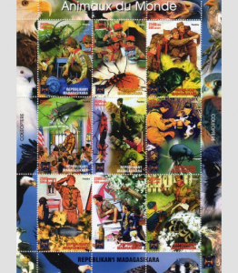 Madagascar 1999 Scouts Birds of Prey Sheet Perforated mnh.vf