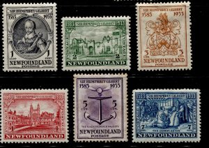 Newfoundland #212-217 Short Definitive Set MH