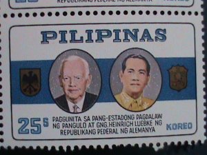 ​PHILIPPINES-1965-SC#919-21-VISIT- PRESIDENT HEINRICH LUBKE-GERMANY-MNH BLOCK