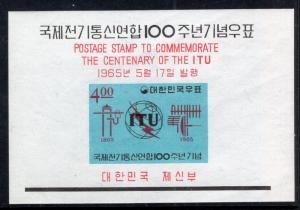 South Korea 472a ITU Souvenir Sheet MNH VF