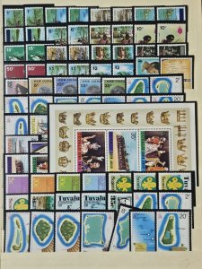 Tuvalu Mint NH Stamp Collection in Mounts on Stock Pages