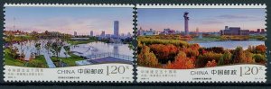 China 2020 MNH Landscapes Stamps Diplomatic Rel with Ethiopia Skyscrapers 2v Set