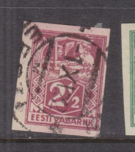 ESTONIA, 1922 Blacksmith, imperf. 2 1/2m. Claret, used. 