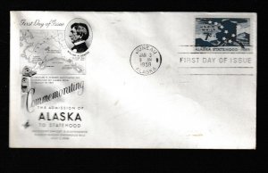 US SCOTT#C53 1959 7c ALASKA STATEHOOD ARTCRAFT FDC - UNADDRESSED/SEALED