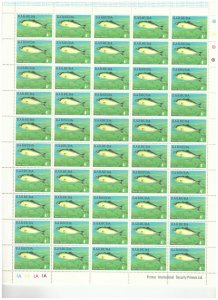 BARBUDA 1974 4C GREATER AMBER JACK MNH FULL SHEET PG28 RARE KEY STAMP