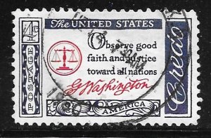 USA 1139: 4c Quotation from Washington's Farewell Address, 1796, used, VF