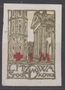 Central Lithuania Litwa Srodkowa Scott #B14 1921 MH  Imperforated