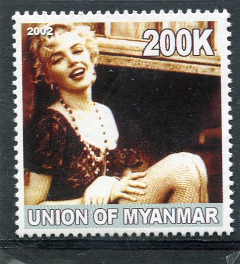 Union of Myanmar 2002 MARILYN MONROE 1 value Perforated Mint (NH)