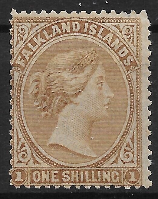 FALKLAND ISLANDS SG37 1895 1/= GREY-BROWN MTD MINT