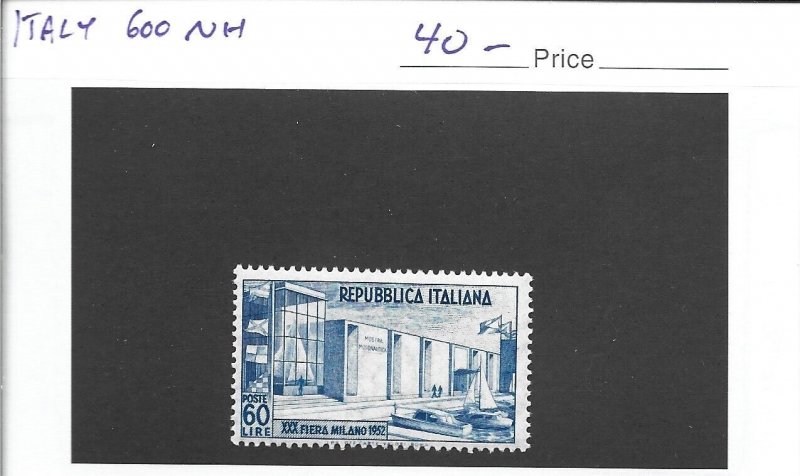 Italy Scott 600 Milan 1952 issue Mint NH 2021 cv $40