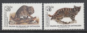 Chile 1394-1395 Cats MNH VF