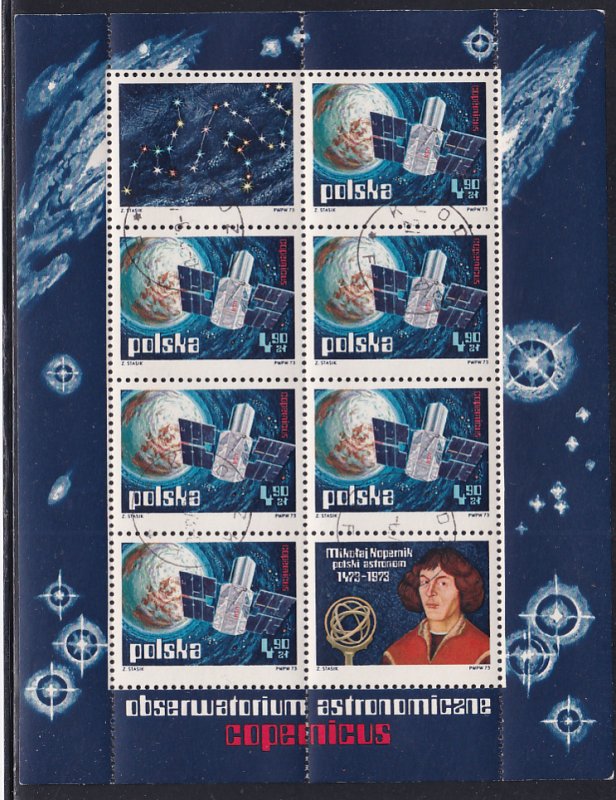 Poland 1973 Sc 1979a USA Satellite Copernicus Earth Orbit MS Stamp CTO