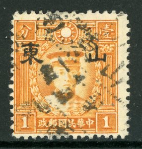 Shantung 1942 Japan 1¢ Martyr Unwmk Small OP Paper Type C VFU L619