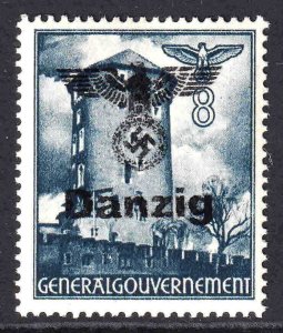 POLAND N58/ DANZIG TYPE II OVERPRINT OG NH U/M F/VF BEAUTIFUL GUM