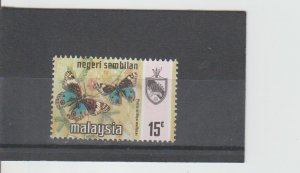 Negri Sembilan  Scott#  90  MH  (1971 Blue Pansy Butterfly)