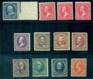 US #264-75, 1¢ - 50¢ Complete set low vals, og, hinged, F/VF+, Scott $916.50