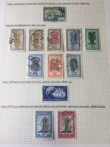 Belgium Congo 1948/60 Sport Wildlife Flowers Used on Pages (Apx 70 Items)Apr 728 