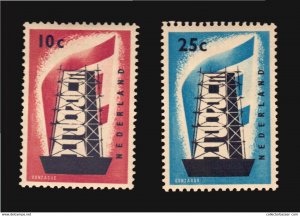 Netherlands 368-369 EUROPA CEPT 1956 MH stamp set cv$115 Coal Steel Community...