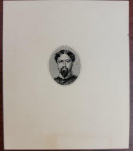 O) 1866 HAWAII, BLACK CARTON PAPER. PROOF, KING KAMEHAMEHA 5C , DIE ESSAY OF VIG