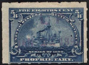 RB23 5/8¢ Battleship Proprietary Stamp (1898) Used