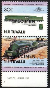 Tuvalu - Nui Sc #12 MNH pair with 'SPECIMEN' overprint