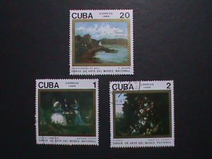 ​CUBA-1989 PAINTING IN NATIONAL MUSEUM- JUMBO LARGE- USED  STAMPS VERY FINE