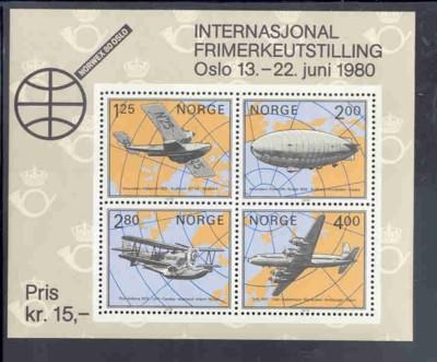 Norway Sc 753 1979 Aircraft over Polar Map stamp sheet mint NH