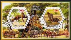 Chad 2014 Animals of Africa #2 perf sheetlet containing t...