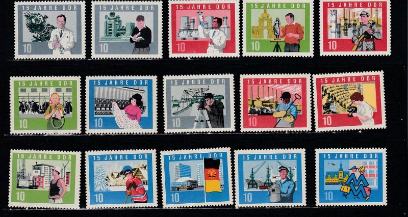 Germany DDR # 724-738, Various Occupations, Mint LH, 1/3 Cat.