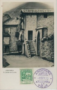 P0713 - Spanish ANDORRA - Postal History - MAXIMUM CARD 1932 - Architecture RARE