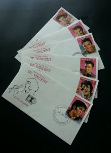 St. Vincent 1992 Singer Artist Famous (stamp FDC 6's complete set)