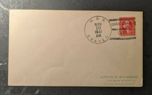 1937 USS Craven Navy Cover to Derby CT Guantanamo Bay Cancel