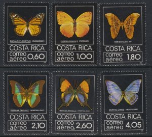 Sc# C759 / C764 Costa Rica 1979 Butterflies airmail complete set MNH CV $55.00