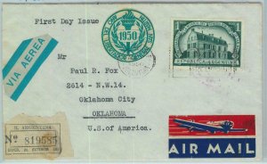 94118 - ARGENTINA - POSTAL HISTORY - FDC  COVER Registered to the USA  1950