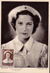 Belgium 1953 Maximum Card. Princess Josephine-Charlotte RED CROSS Aide VF