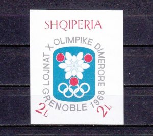 Albania, Scott cat. 1109. Grenoble Winter Olympics s/sheet. ^