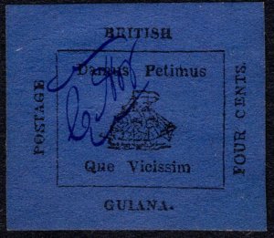 1856, British Guiana 4c, No Gum, Sc 16, Forgery