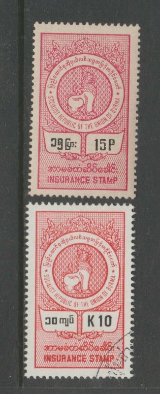 Burma fiscal cinderella Revenue stamp- 8-21-b6