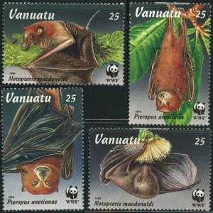 Vanuatu #673-676 Flying Foxes Bats WWF World Wildlife Fund Postage 1996 Mint LH