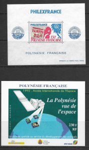 French Polynesia. 361a, 590, 593 MNH S/S,. vf see desc. 2020 CV$22.00