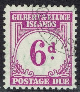 GILBERT AND ELLICE ISLANDS 1940 POSTAGE DUE 6D USED