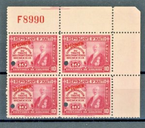 HAITI Stamps 10c ABNCo *F8990* 1929 SPECIMEN Margin Corner Block of 4 MNH ZU64