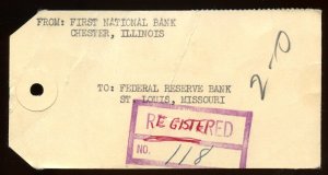 U.S. Scott 832 (4) and 811 (2) Prexies on Illinois Bank Tag