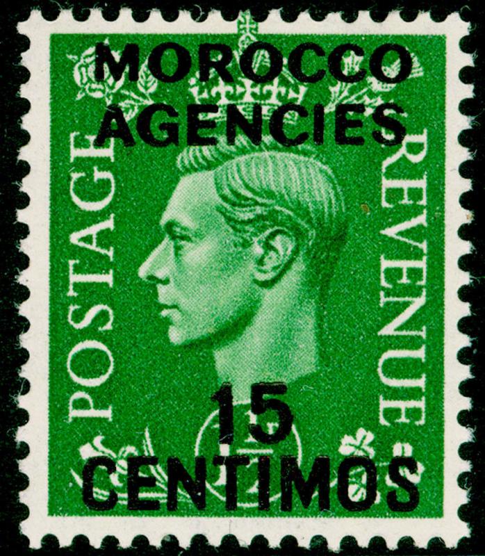 MOROCCO AGENCIES SG184, 15c on 1½d pale green, LH MINT.