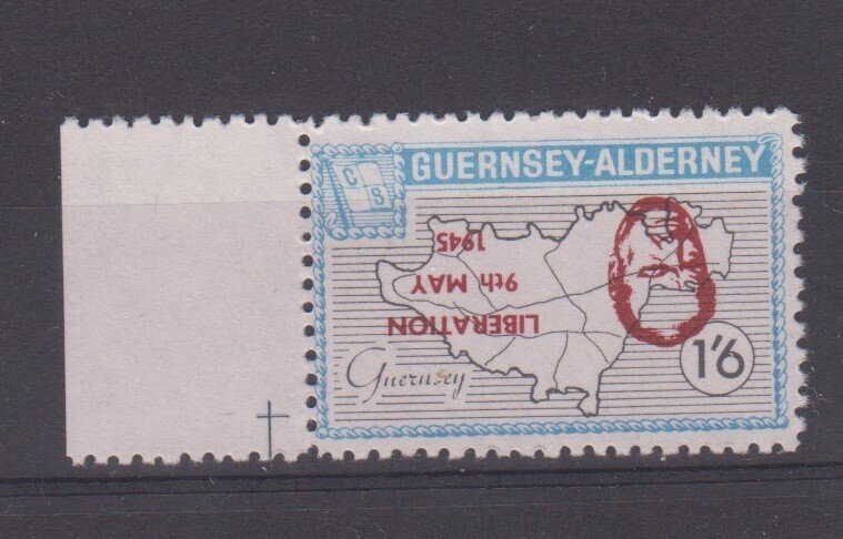 Alderney 1965 Maps 1/6  'Liberation' Inverted Overprint Unmounted mint