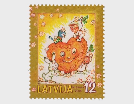 2004 Latvia Christmas Heart (Scott 605) MNH