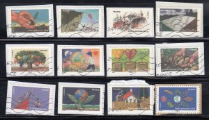 France 2011 Sc#3961-3972 Stamp Day 2011 (on paper) Used